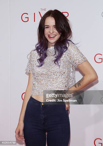 Singer Acacia Brinley attends "The Giver" premiere at Ziegfeld Theater on August 11, 2014 in New York City.