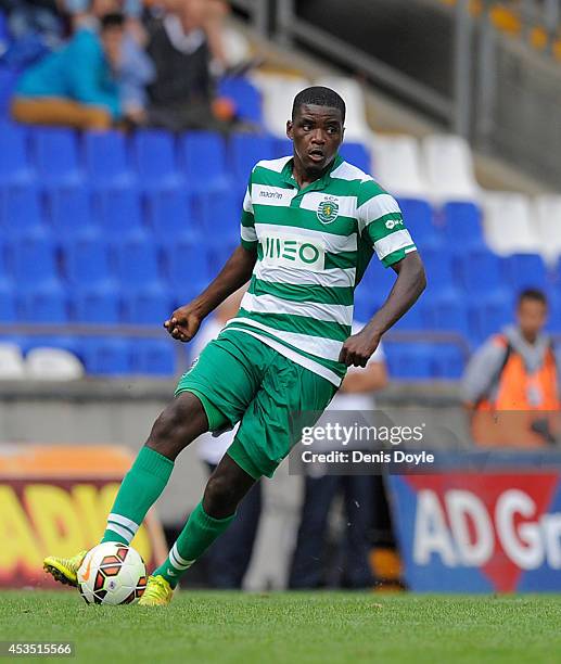 William Carbalho of Sporting Clube de Portugal in action during the Teresa Herrera Trophy match between Sporting Clube de Portugal and Club Nacional...