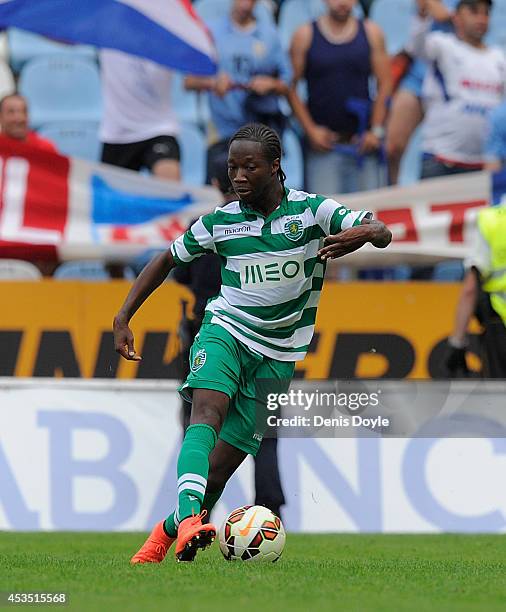 Carlos Mane of Sporting Clube de Portugal in action during the Teresa Herrera Trophy match between Sporting Clube de Portugal and Club Nacional de...