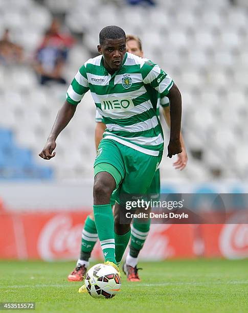 William Carbalho of Sporting Clube de Portugal in action during the Teresa Herrera Trophy match between Sporting Clube de Portugal and Club Nacional...