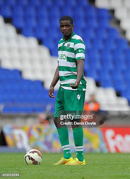 William Carbalho of Sporting Clube de Portugal in action during the Teresa Herrera Trophy match between Sporting Clube de Portugal and Club Nacional...