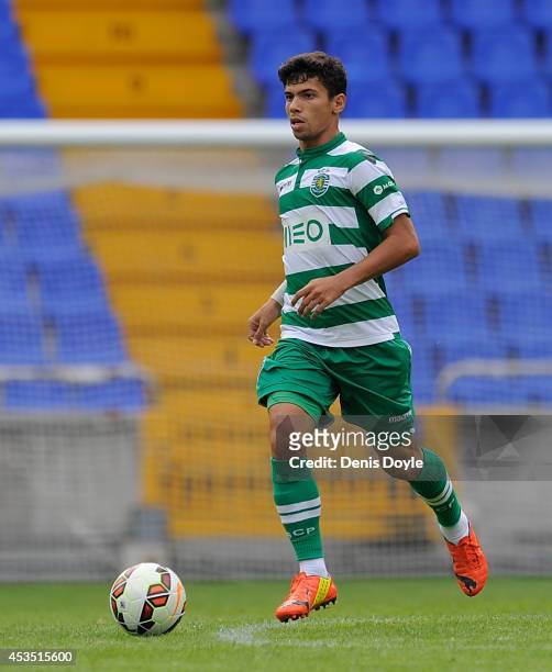 Andre Martins of Sporting Clube de Portugal in action during the Teresa Herrera Trophy match between Sporting Clube de Portugal and Club Nacional de...