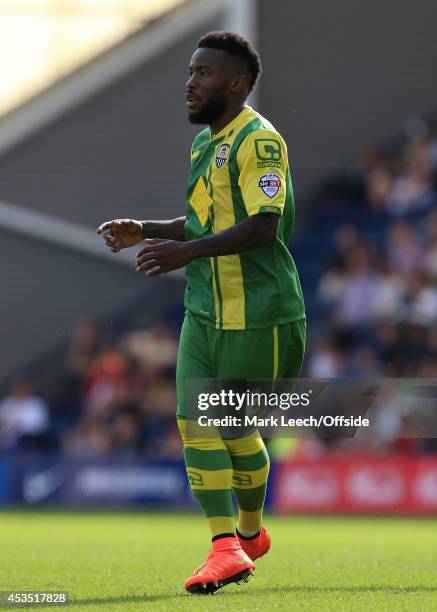 Mustapha Dumbuya of Notts County in action during the Sky Bet League One match between Preston North End and Notts County at Deepdale on August 9,...