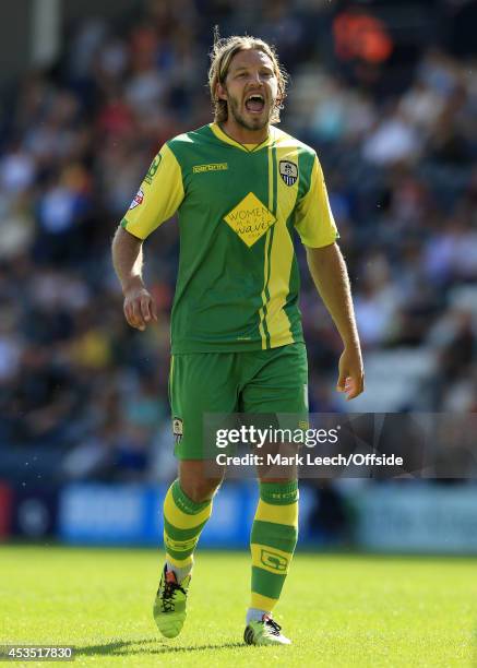 Alan Smith of Notts County issues instructions during the Sky Bet League One match between Preston North End and Notts County at Deepdale on August...