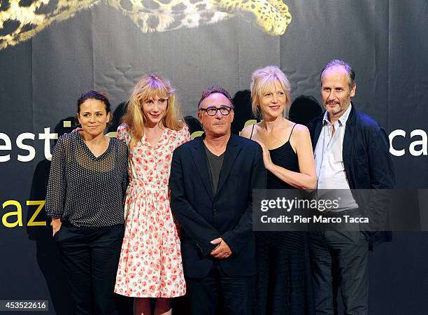 Suzanne Clement, Julie Depardieu, Jean Jacques Zilbermann, Johanna Ter Steege and Hippolyte Girardot attend a photocall during the 67th Locarno Film...