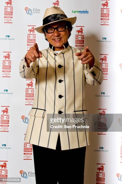Jackie Chan attends a photocall to introduce a special screening of "Chinese Zodiac" at BFI Southbank on August 12, 2014 in London, England.