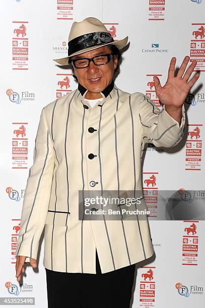 Jackie Chan attends a photocall to introduce a special screening of "Chinese Zodiac" at BFI Southbank on August 12, 2014 in London, England.