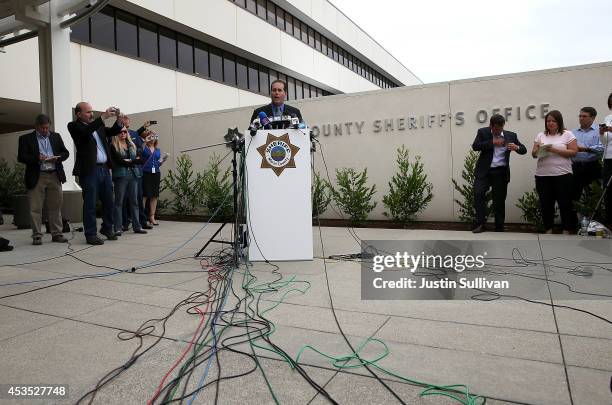 Marin County Sheriff Lt. Keith Boyd speaks during a press conference following the autopsy of actor and comedian Robin Williams on August 12, 2014 in...