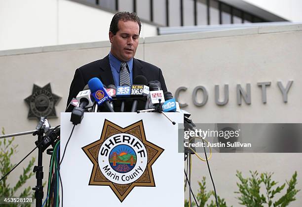 Marin County Sheriff Lt. Keith Boyd pauses as he speaks during a press conference following the autopsy of actor and comedian Robin Williams on...