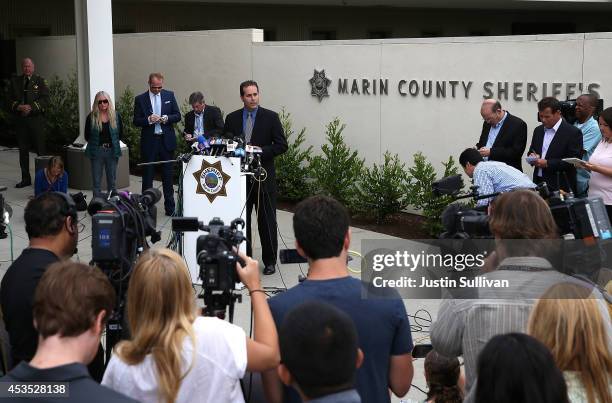 Marin County Sheriff Lt. Keith Boyd speaks during a press conference following the autopsy of actor and comedian Robin Williams on August 12, 2014 in...