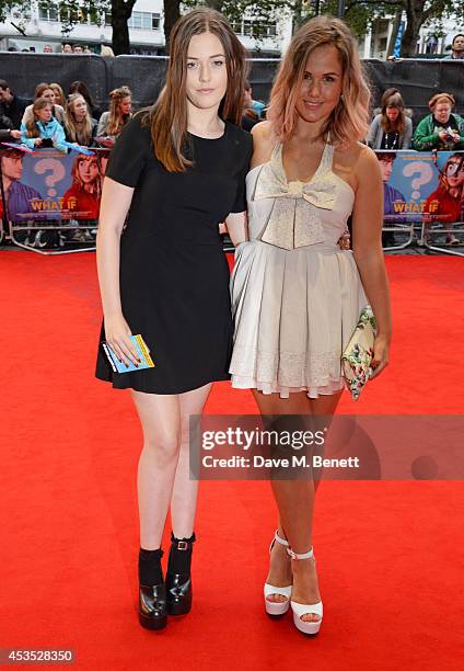 Felicite Tomlinson and Becca Lammin attend the UK Premiere of "What If" at Odeon West End on August 12, 2014 in London, England.