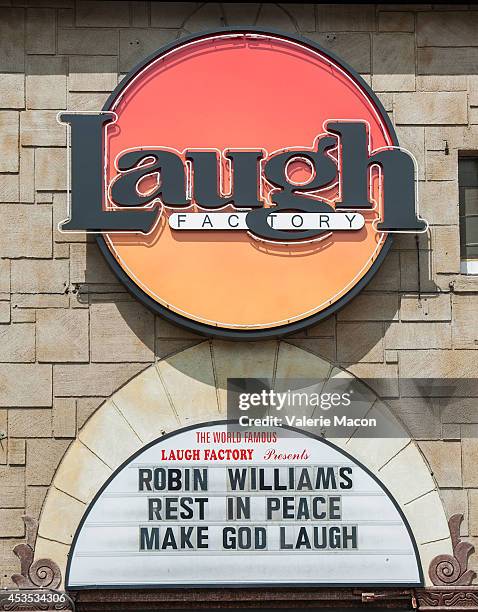 The Laugh Factory honors Robin Williams memory on August 12, 2014 in Los Angeles, California.