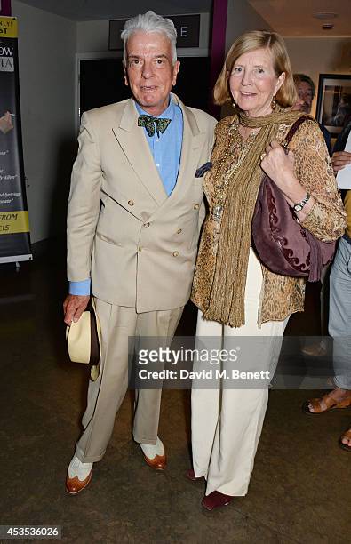 Nicky Haslam and Lady Glenconner attend an after party celebrating the press night performance of "Celia Imrie: Laughing Matters" at the St James...