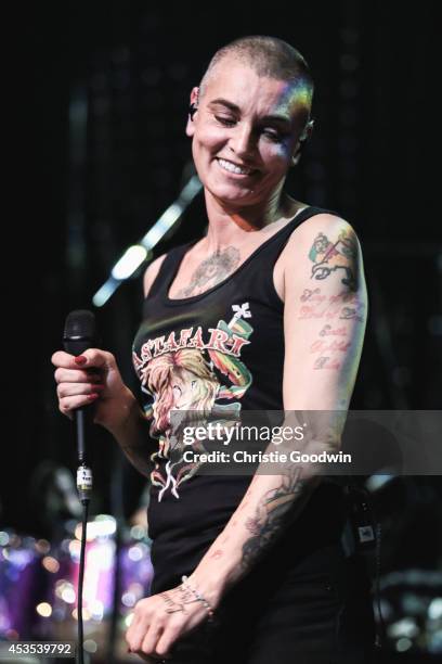 Sinead O'Connor performs on stage at The Roundhouse on August 12, 2014 in London, United Kingdom.