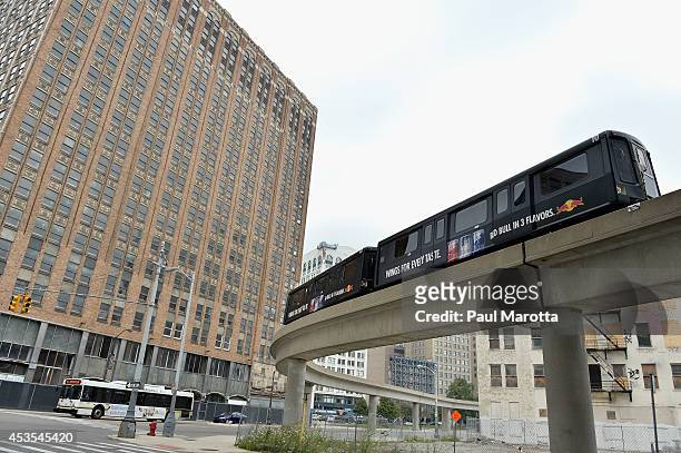 General view of the Detroit People Mover on August 12, 2014 in Detroit, Michigan.