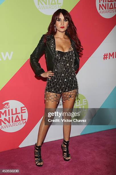 Dulce María attends the MTV Millennial Awards 2014 red carpet at Pepsi Center WTC on August 12, 2014 in Mexico City, Mexico.