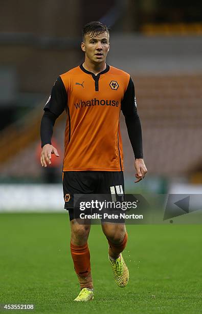 Lee Evans of Wolverhampton Wanderers in action during the Capital One Cup First Round match between Wolverhampton Wanderers and Northampton Town at...