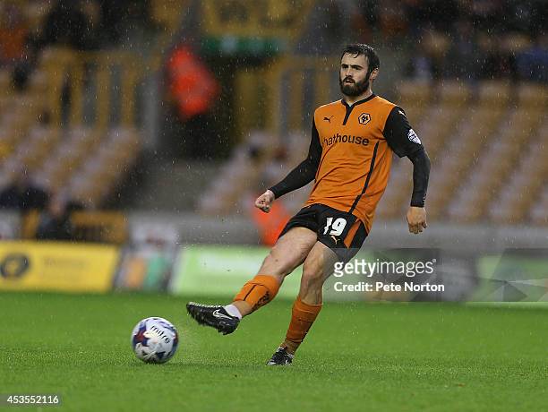 Jack Price of Wolverhampton Wanderers in action during the Capital One Cup First Round match between Wolverhampton Wanderers and Northampton Town at...