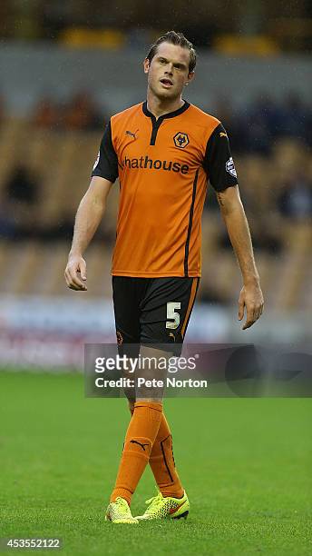 Richard Stearman of Wolverhampton Wanderers in action during the Capital One Cup First Round match between Wolverhampton Wanderers and Northampton...