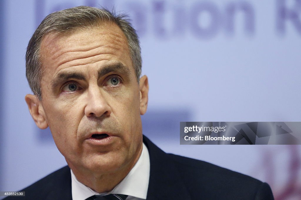 Bank Of England Governor Mark Carney Hosts Quarterly Inflation Report News Conference