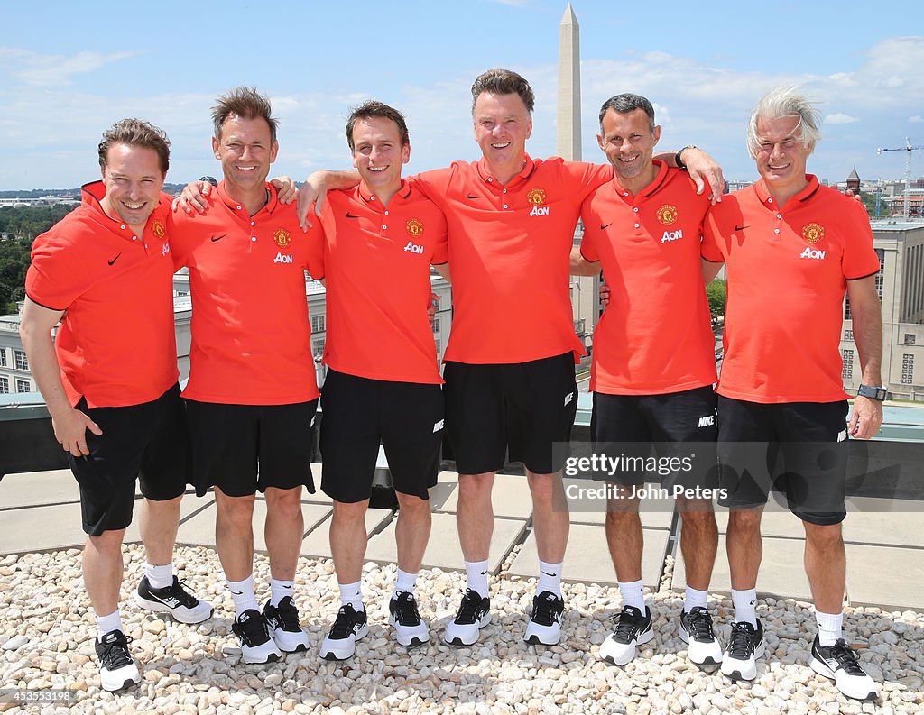 Louis van Gaal And His Coaching Team Group on Tour