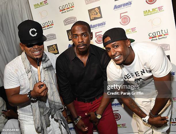 Columbus Short, Keith Robinson, and Jackie Long attend ATL Live On The Park at Park Tavern on August 12, 2014 in Atlanta, Georgia.