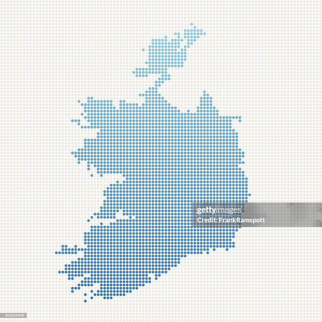 Irland Karte Blau gepunktet