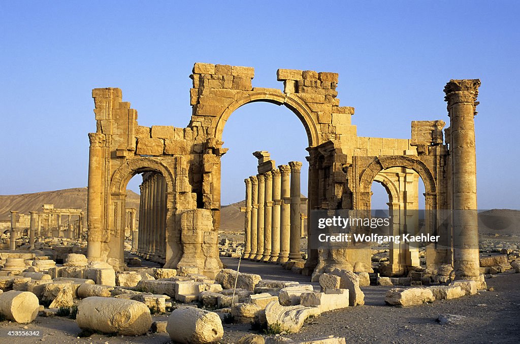 Syria, Palmyra, Ancient Roman City, Triumphal Arch And...