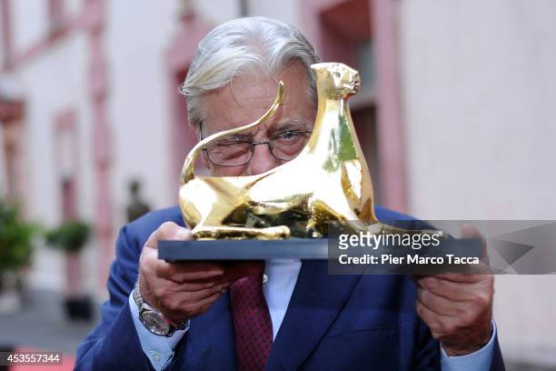 Actor Giancarlo Giannini attends the Excellence Award Moet&Chandon photocall during 67th Locarno Film Festival on August 12, 2014 in Locarno,...