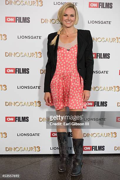 Actress Laura Bell Bundy attends the premieres of Lionsgate and CNN Film Dinosaur 13 at DGA Theater on August 12, 2014 in Los Angeles, California.