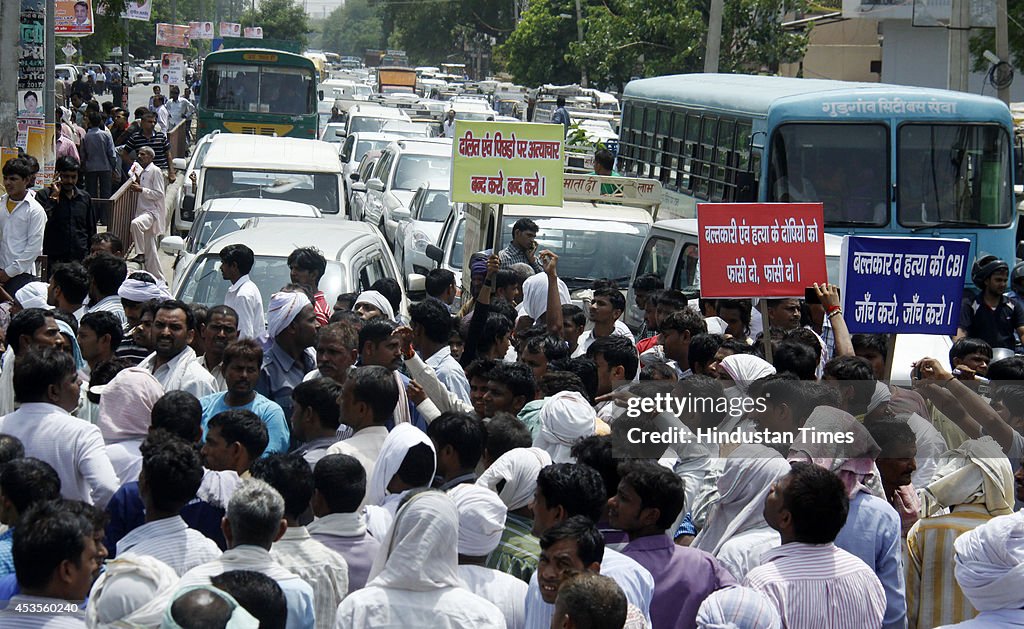 Protest Against Crime In Gurgaon