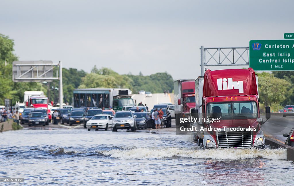 Parts Of Long Island, New York Inundated With Flash Floods