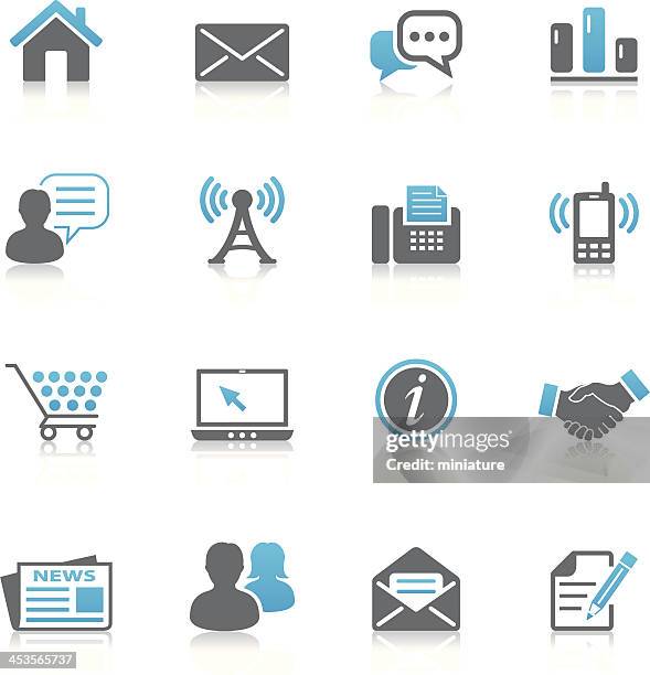 communication and web icons - black envelope stock illustrations