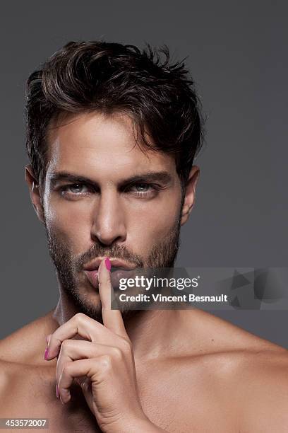 man portrait - shhh stock-fotos und bilder