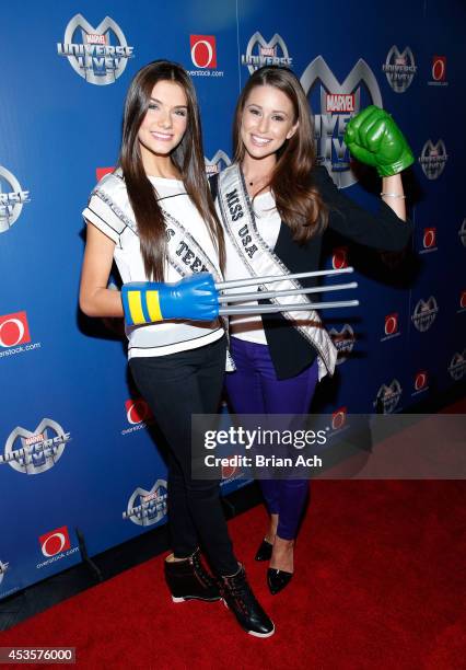 Miss USA, Nia Sanchez and Miss Teen USA, K. Lee Graham attend Marvel Universe LIVE! NYC World Premiere on August 13, 2014 in New York City.