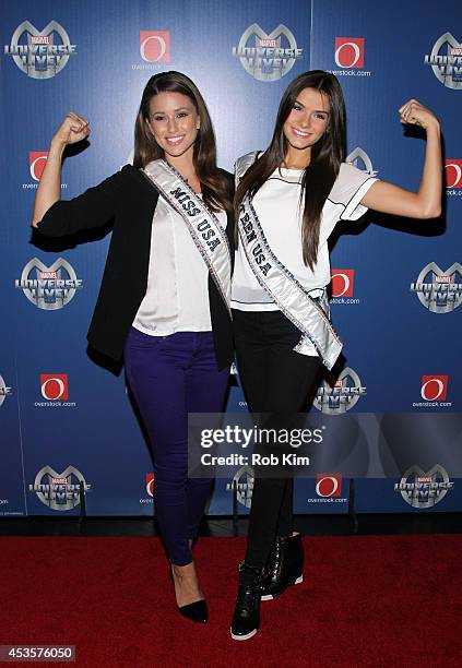 Miss USA, Nia Sanchez and Miss Teen USA, K. Lee Graham attend Marvel Universe LIVE! NYC World Premiere on August 13, 2014 in New York City.