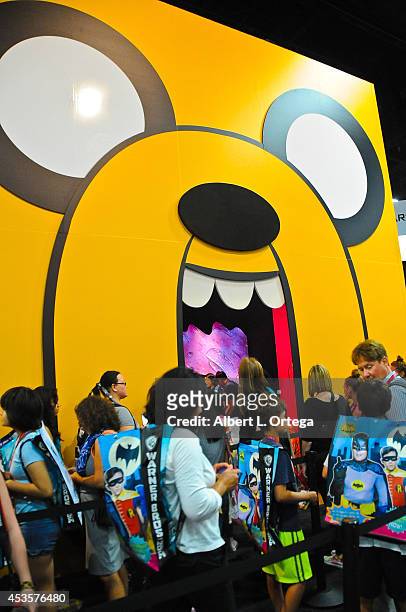 The Adventure Time booth on Preview Night - Comic-Con International 2014 held at the San Diego Convention Center on July 23, 2014 in San Diego,...