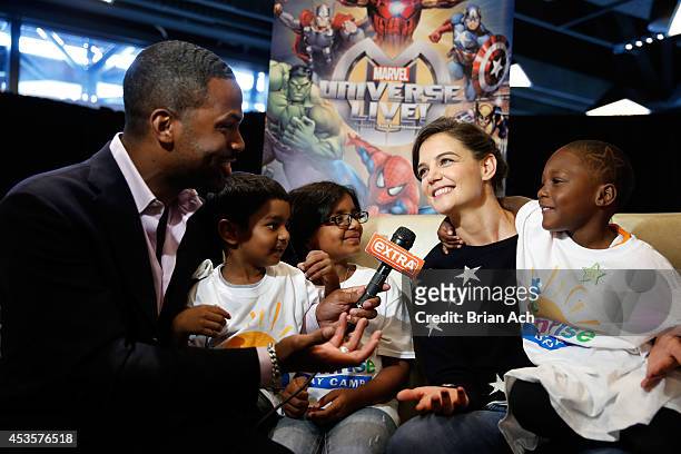 Calloway and Katie Holmes attend Marvel Universe LIVE! NYC World Premiere on August 13, 2014 in New York City.