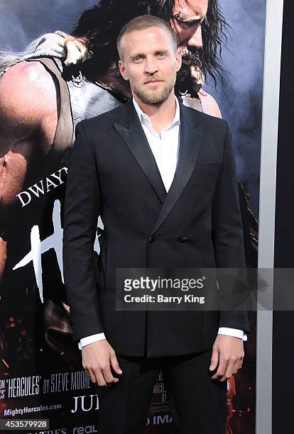 Actor Tobias Santelmann arrives at the Los Angeles Premiere 'Hercules' on July 23, 2014 at TCL Chinese Theatre in Hollywood, California.