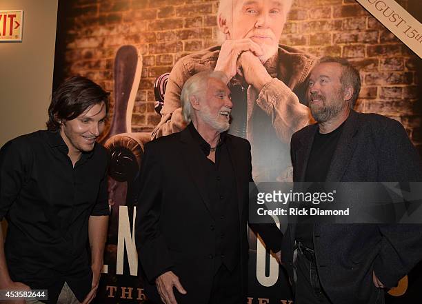 Recording Artist Charlie Worsham, Country Music Hall of Fame member Kenny Rogers and Singer/Songwriter Don Schlitz at the Country Music Hall of Fame...