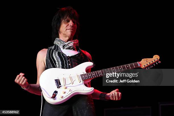 Jeff Beck performs at The Greek Theatre on August 13, 2014 in Los Angeles, California.