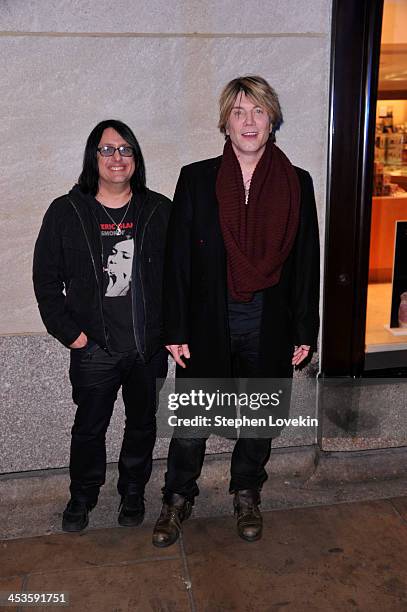 Robby Takac and John Rzeznik of the Goo Goo Dolls arrives during 81st Annual Rockefeller Center Christmas Tree Lighting Ceremony at Rockefeller...