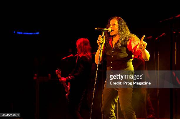 Vocalist Jeff Scott Soto of progressive rock group Trans-Siberian Orchestra performing live on stage at the Hammersmith Apollo in London, on January...