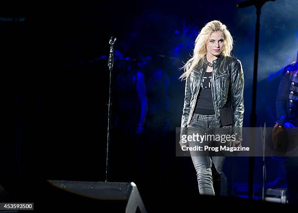 Vocalist Kayla Reeves of progressive rock group Trans-Siberian Orchestra performing live on stage at the Hammersmith Apollo in London, on January 11,...
