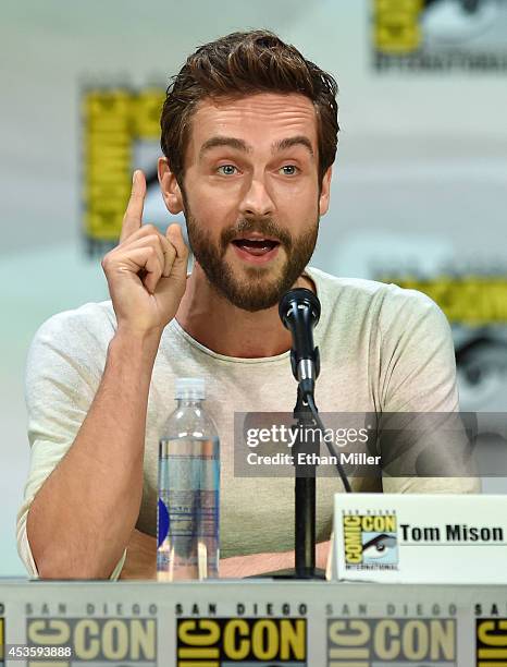 Actor Tom Mison attends the Entertainment Weekly: Brave New Warriors panel during Comic-Con International 2014 at the San Diego Convention Center on...