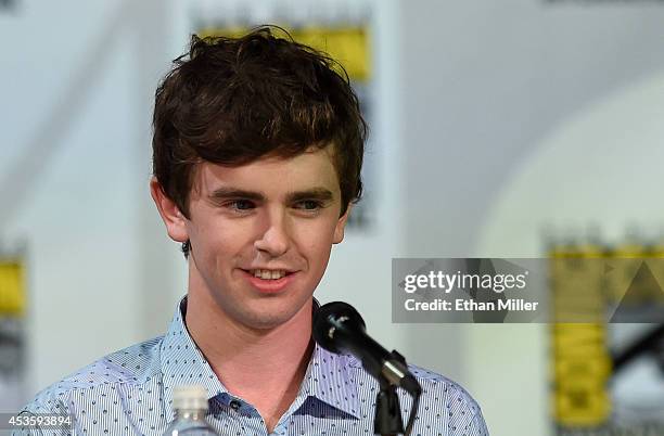 Actor Freddie Highmore attends the Entertainment Weekly: Brave New Warriors panel during Comic-Con International 2014 at the San Diego Convention...