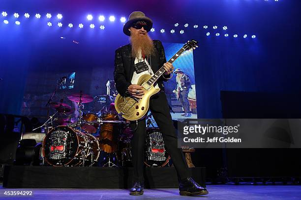 Billy Gibbons of ZZ Top performs at The Greek Theatre on August 13, 2014 in Los Angeles, California.