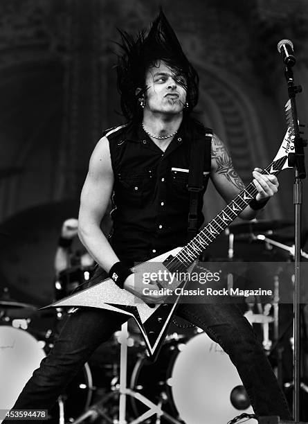 Matthew Tuck of Welsh metal band Bullet For My Valentine performing live onstage at Reading Festival, June 14, 2008.