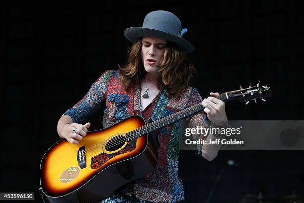 Tyler Bryant performs at The Greek Theatre on August 13, 2014 in Los Angeles, California.