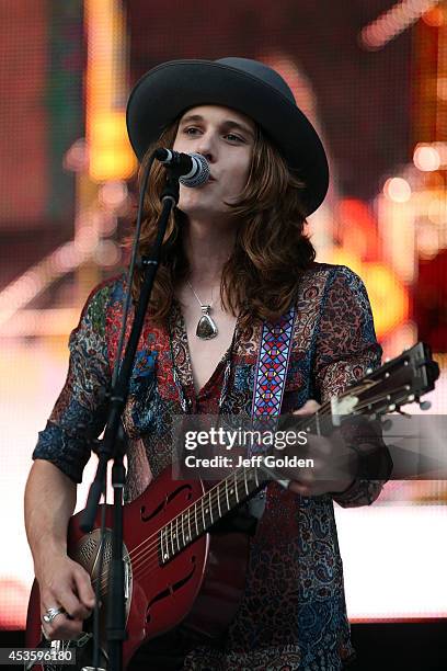 Tyler Bryant performs at The Greek Theatre on August 13, 2014 in Los Angeles, California.